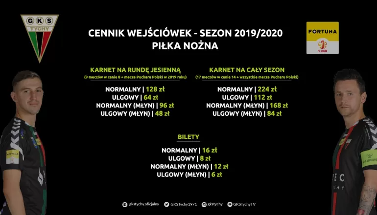 cennik wejściówek sezon 2019/2020