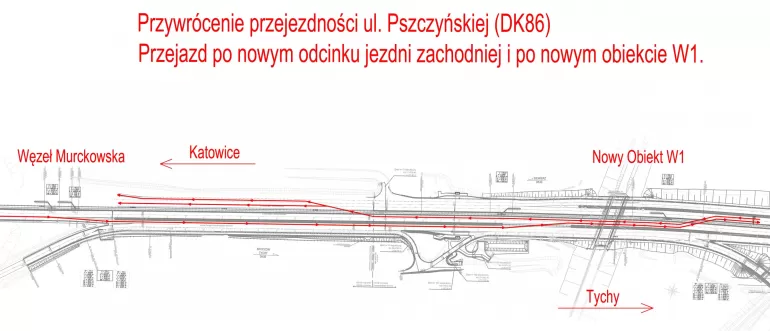 Ruch na Drodze Krajowej nr 86 w Katowicach wróci do końca września