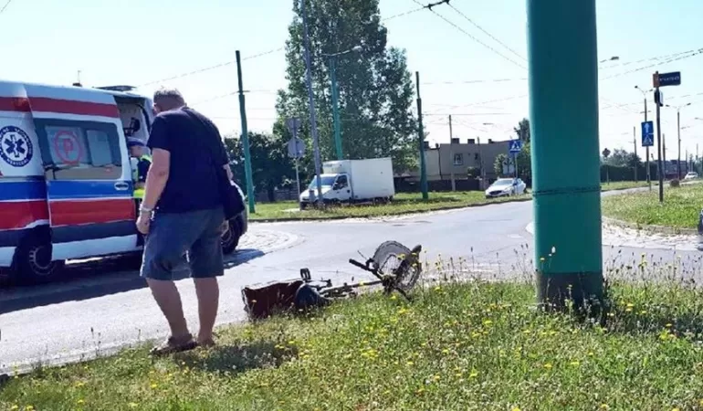 potrącenie rowerzysty na Stoczniowców - 19.06.2021
