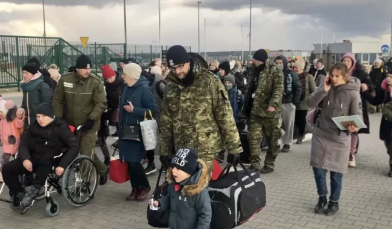 Uchodźcy na przejściu granicznym , Ukraina