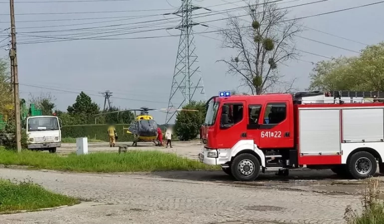 25-latek spadł z drabiny - interweniowało LPR