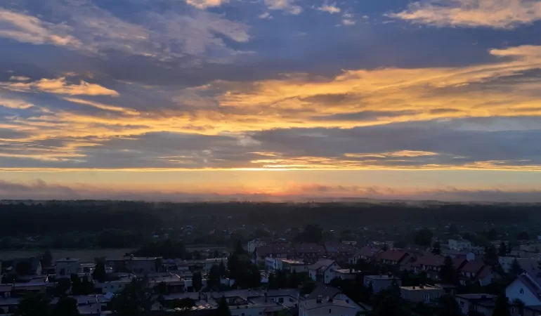 Zachód słońca z osiedla R