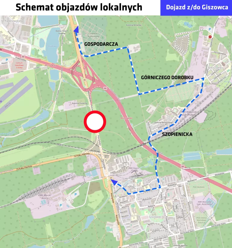Ruch na Drodze Krajowej nr 86 w Katowicach wróci do końca września