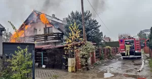 Pożar domu na ul. Jagodowej - 11.11.2023
