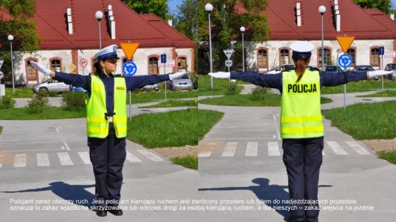 policjant kierujący ruchem