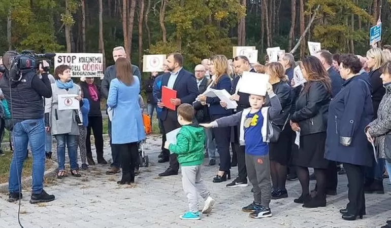 Protest mieszkańców przeciwko budowie instalacji