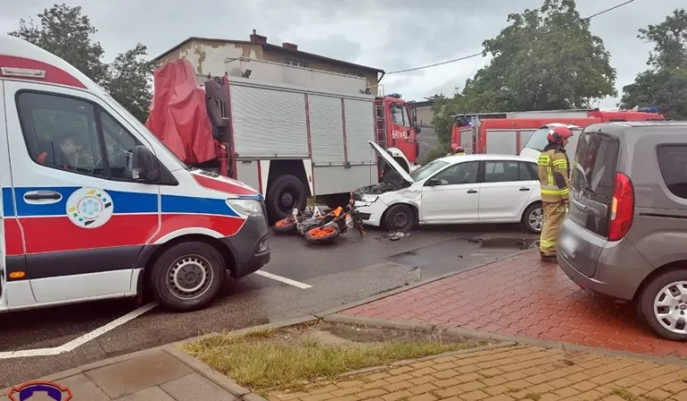 Wypadek motocyklisty na Mysłowickiej