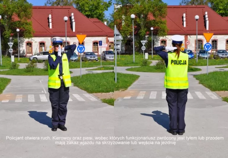 policjant kierujący ruchem