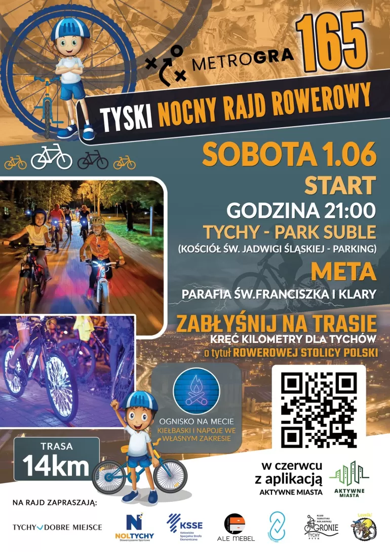 tyski nocny rajd rowerowy